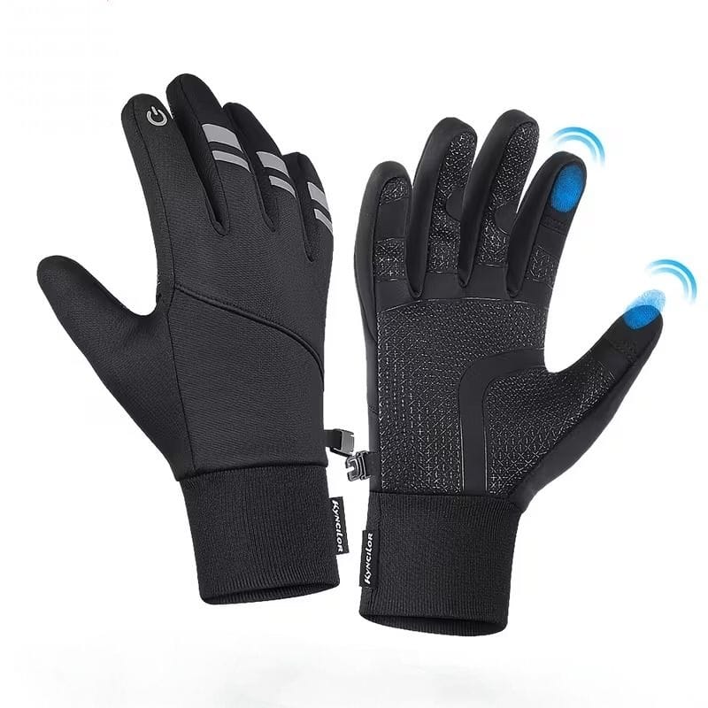 KYNCILOR, Guantes Térmicos Para Moto, Bici, Impermeables, Touch con Reflejante.