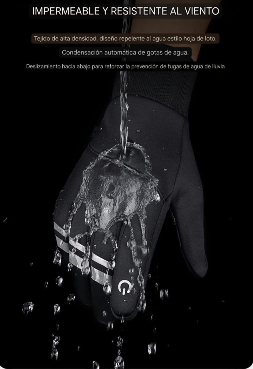 KYNCILOR, Guantes Térmicos Para Moto, Bici, Impermeables, Touch con Reflejante.