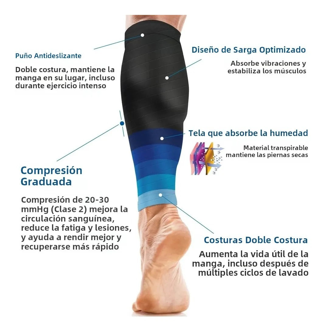 SportVA, Par Pantorrilleras,  Mangas de Compresión Deportiva Para Pantorrilla.