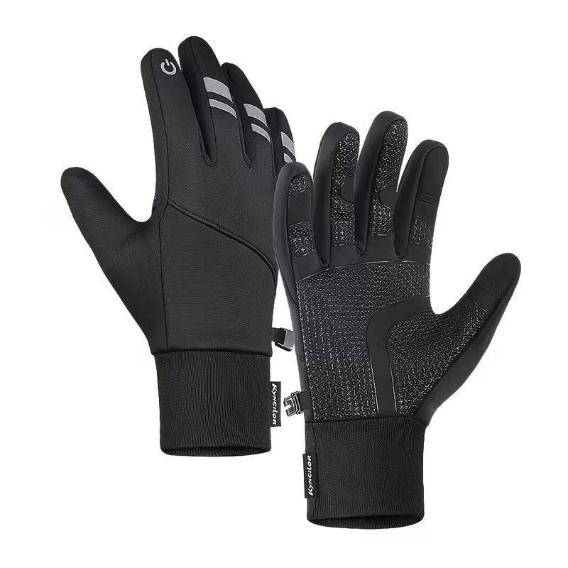 KYNCILOR, Guantes Térmicos Para Moto, Bici, Impermeables, Touch con Reflejante.