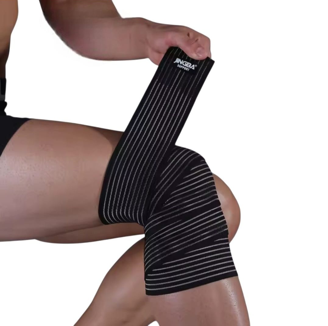 JINGBA SUPPORT, Par Rodilleras Rectas Deportivas, Vendas Para Rodillas Elasticas, Ajustables.