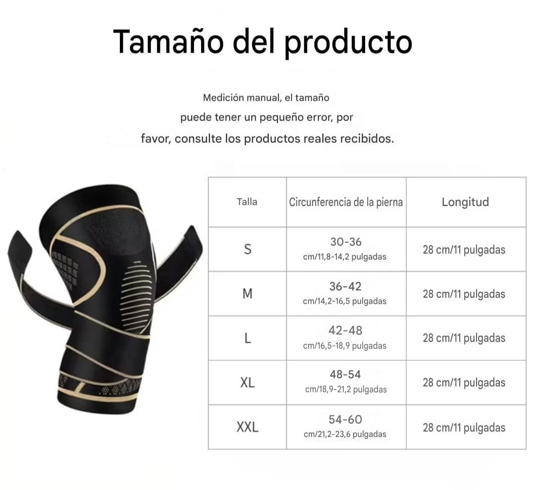 COPPER, Par Rodilleras Elasticas Deportivas Compresión Ajustables.