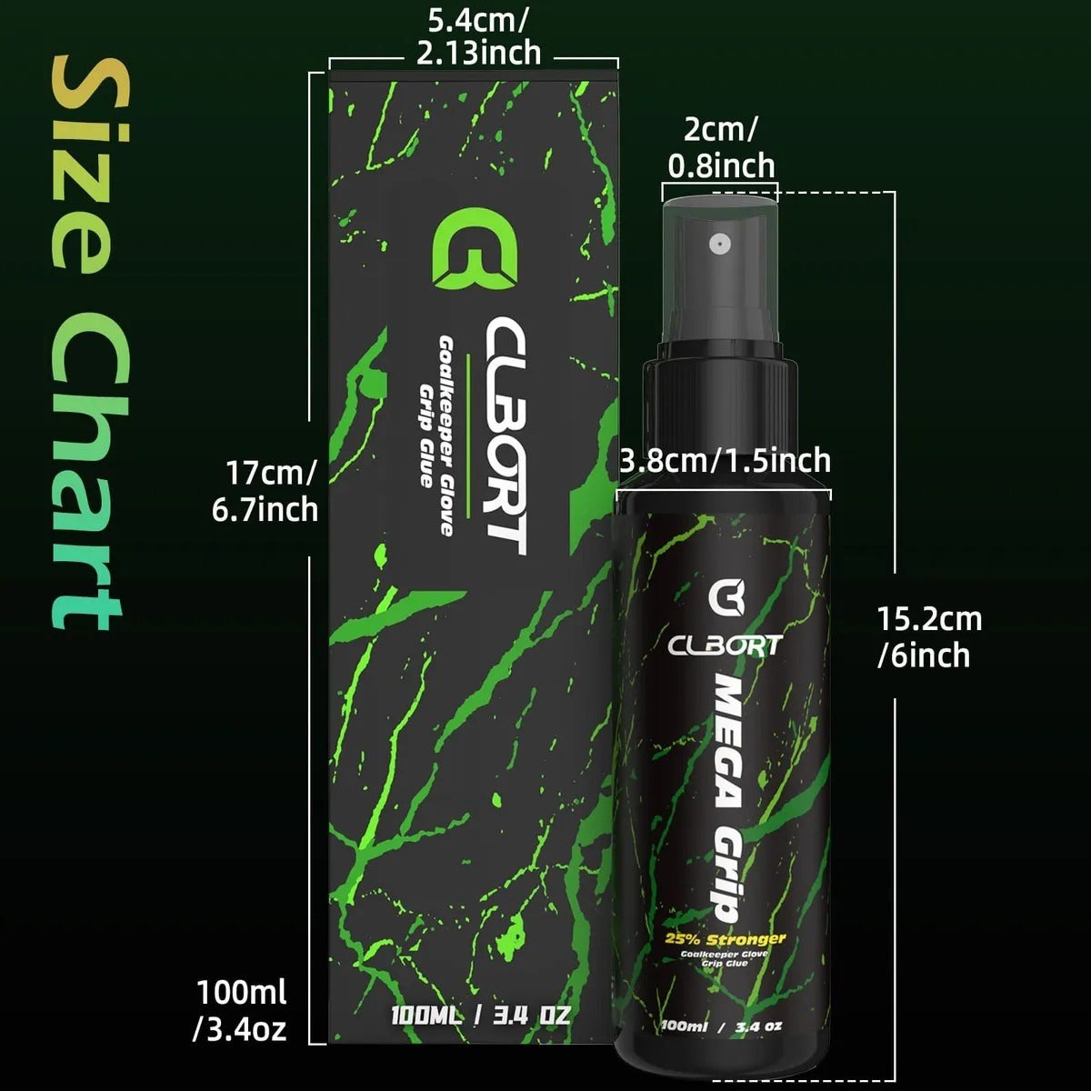 CLBORT, Goalkeeper Glove Grip Glue, Antideslizante en Spray, Para Guantes de Portero y Articulos Deportivos.