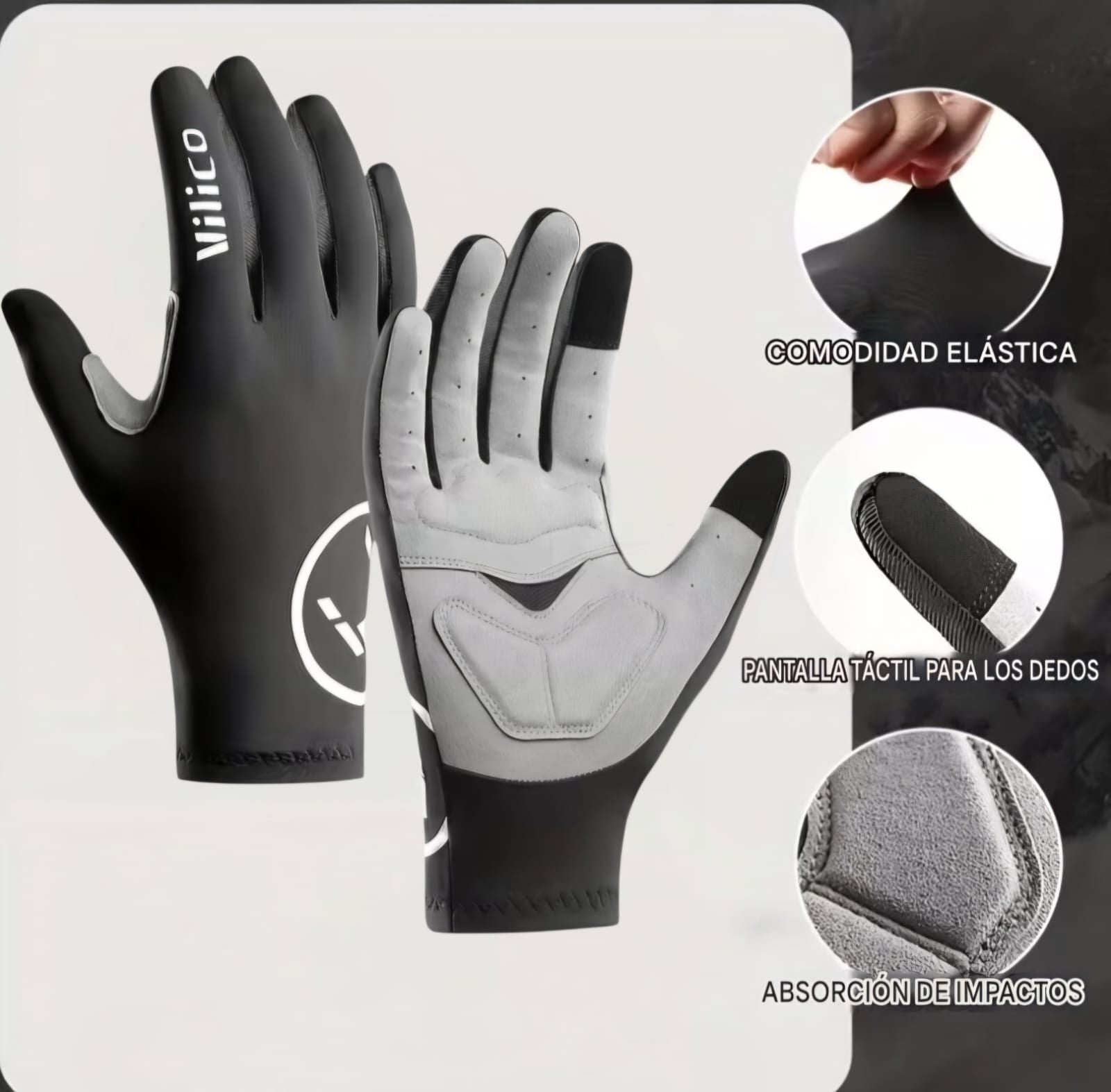 VILICO, Guantes de Ciclismo Completos, BMX, Mbt, Urbano, Ruta Pista.