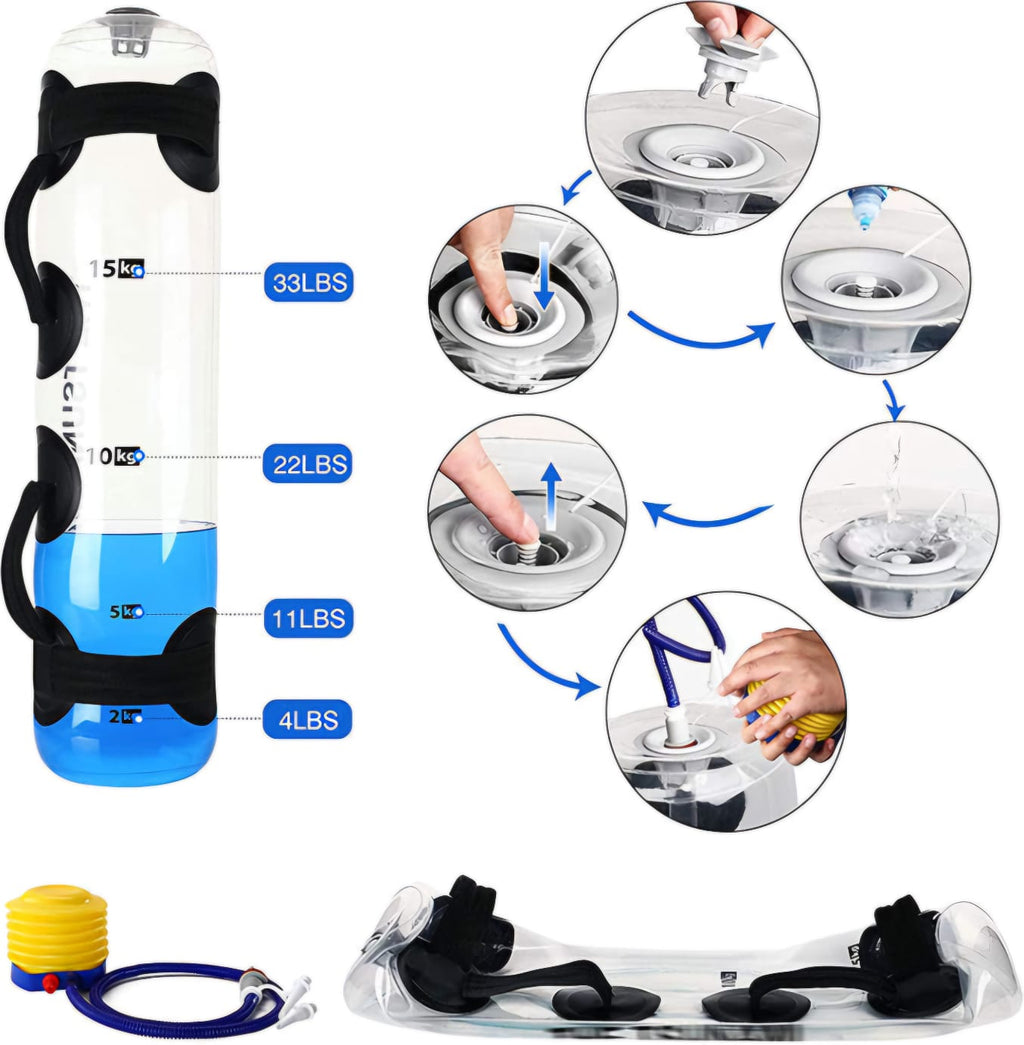 Water bag 20 L/Kg, Paquete de Ejercicios para Fitness, Bolsa de entrenamiento de Peso.